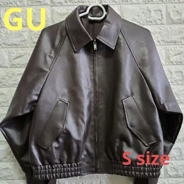 GU 인조 가죽 탄력 해링턴 자켓 Ssize