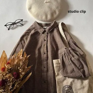 b1549* 스튜디오 클립 코튼 셔츠 원피스