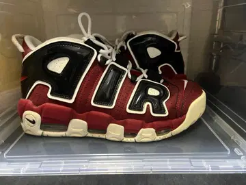 AIR 로고 스니커즈 레드/블랙 모어 업템포