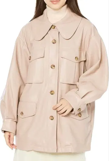 릴리 브라운 오버 사이즈 가죽 자켓 핑크