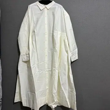 미사용 비트코 아이보리 셔츠 원피스 긴팔