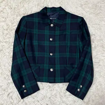 요크랜드 체크 자켓 9호 M 그린 일본제
