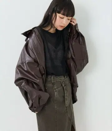 freaks store [베스트셀러] 인조 가죽 블루종