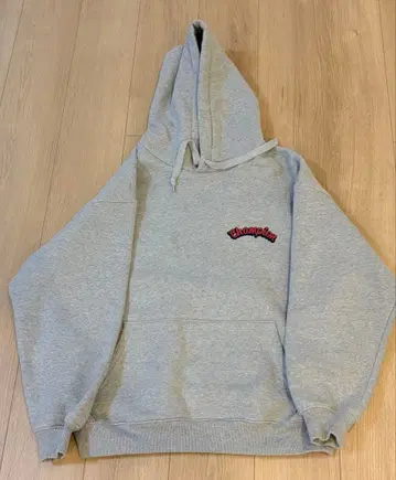 Champion 남성용 그레이 후드티 후드 부착