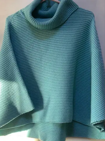 레리안 Leilian 판초 니트 스웨터 터틀넥