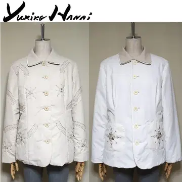 유키코 하나이 눈꽃 입체 자수 리버서블 패딩 자켓 사이즈 10