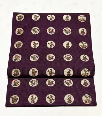 기모노 오비 순수 실크 원형 인물 문양 (봉투) 나고야 오비 선착순