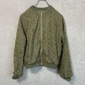 리버서블 자켓*꽃 레이스*카키*스타일리쉬*2way*긴팔*블루종