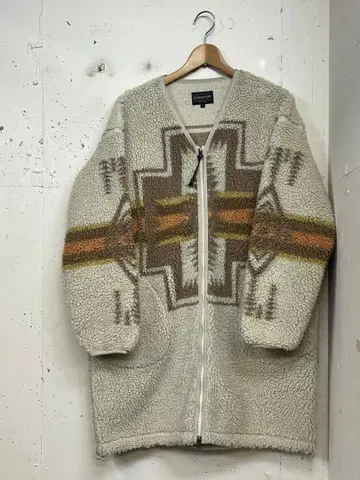 BAYFLOW 별주 PENDLETON 보아 플리스 롱 코트 F