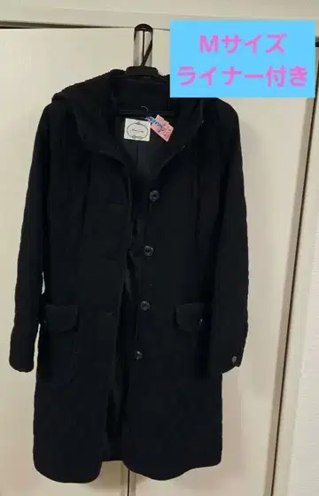 여성용 퀼팅 코트 네이비 M 라이너, 후드 부착