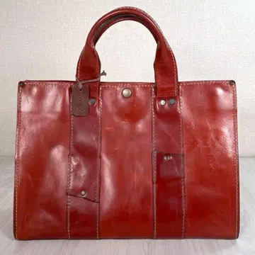 [ 고품질 ] HERZ/헬츠 토트 백 올 가죽 자력식 A4 수납 홍차