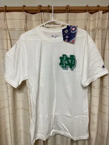 택 포함 미사용 새상품 champion 노트르담 대학 T셔츠
