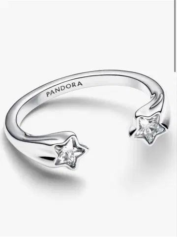 Pandora 별 모양 크리스탈 오픈 반지