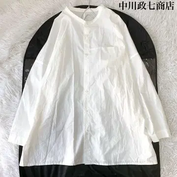 나카가와 마사시치 상점 밴드 카라 튜닉 셔츠 A라인 루즈핏 프리 사이즈