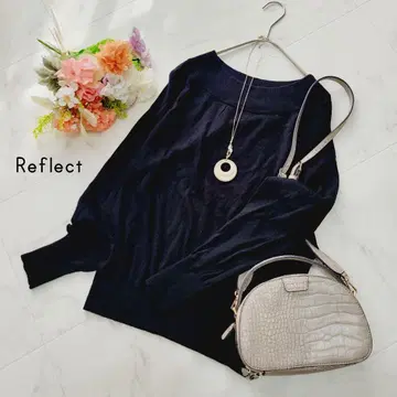 리플렉트*큐프라, 울 캐시미어 혼방 니트 풀오버 블랙