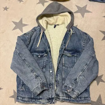 H&M 플리스 안쪽 데님 자켓 후드티