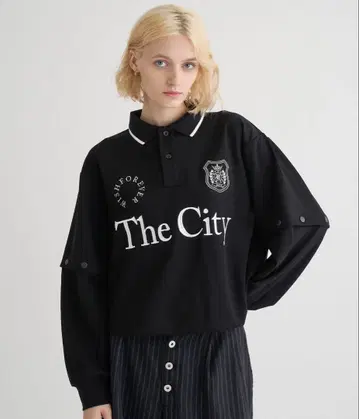 블랙 피케 셔츠 프린트