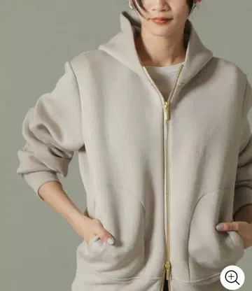 nano universe 풀 집업 후드티 베이지