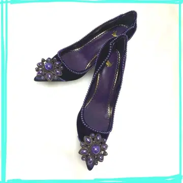 [ VERO CUDIO ] 보라색 벨벳 비쥬 펌프스