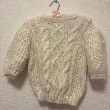 화이트 케이블 짜임 반팔 니트 ZARA