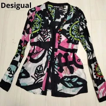 Desigual 긴팔 셔츠 M 멀티 컬러 실크 혼방 Desigual