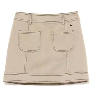 back ribbon mini skirt / beige andmary S