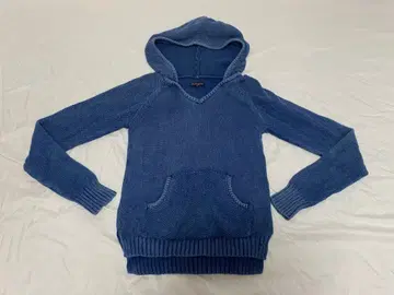 파랑 니트 후드티