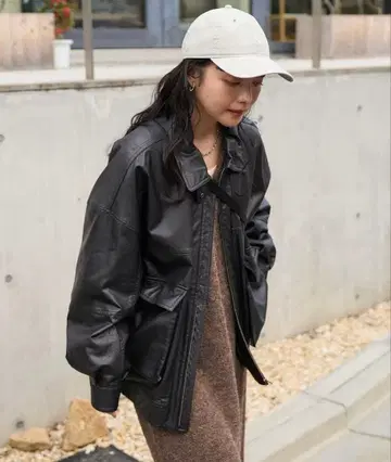 [ 베스트셀러 ] 인조 가죽 블루종 / 빅 실루엣 블루종