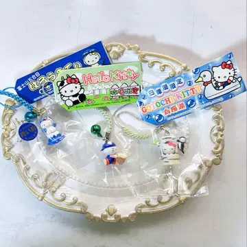 헬로키티 나가노 한정판 목장 시라카바코 후지산 5합목 스트랩 세트