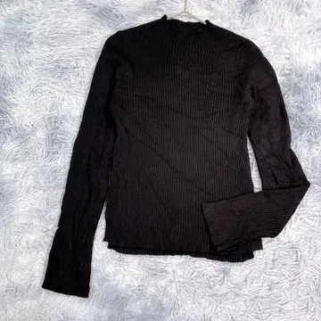 VIS [ F ] 하이넥 니트 블랙 얇은 소재 프리 사이즈 여성용