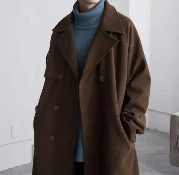 MONO-MART 멜톤 래글런 슬리브 트렌치코트 브라운 L 사이즈