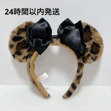 새상품급 디즈니 레오파드 무늬 레오파드 미니 머리띠 리본 퍼