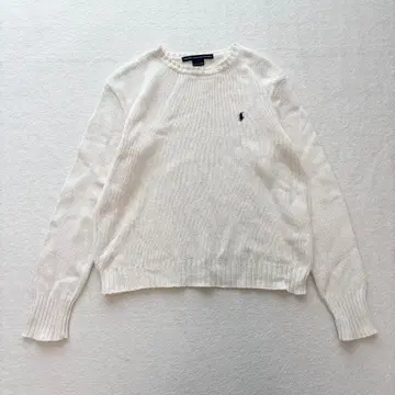 랄프 로렌 스포츠 포니 자수 코튼 니트 크루넥