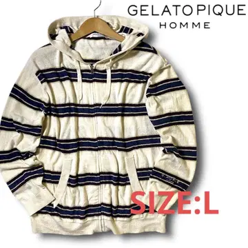 L 젤라또피케 옴므 스무디 라이트 보더 후드티 무르 의류