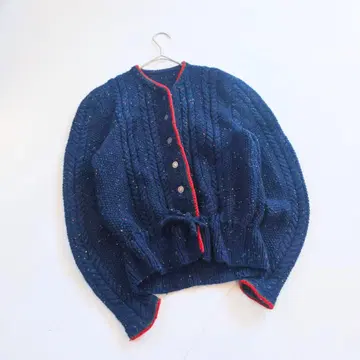 빈티지 컬러풀 네프 치로리안 니트 네이비 P5