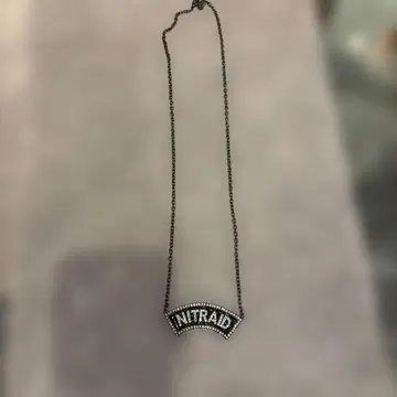 NITRAID 스톤 부착 블랙 목걸이