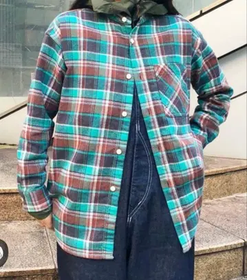 BEAMS BOY 워크 체크 롱 슬리브 셔츠