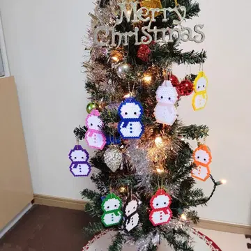 눈사람 스노우맨 펄러비즈 크리스마스 키링