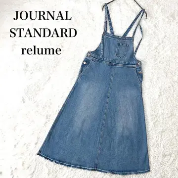 저널 스탠다드 리룸 데님 오버롤 스커트 밑단 프린지 38