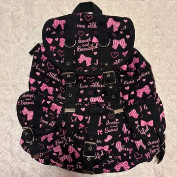 헤이세이 여자 y2k 리본 디자인의 캐주얼 백팩