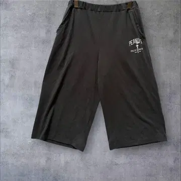 [피넛] 맨투맨 릴랙스 팬츠 7부 기장 스누피 그레이 L