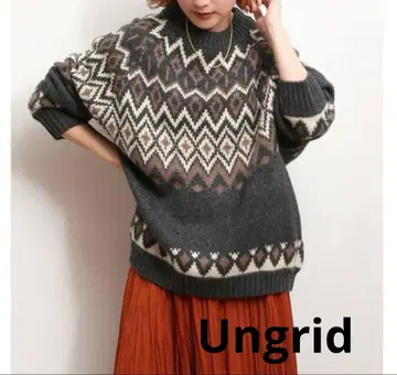 Ungrid (언그리드) 노르딕 무늬 루즈 니트