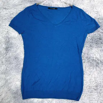 르 수크 [ 38 ] 반팔 니트 블루 얇은 소재 여성용 봄/여름