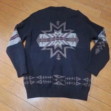 펜들턴 기하학 패턴 울 혼방 가디건