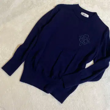 Arpege story 네이비 긴팔 스웨터 자수 로고