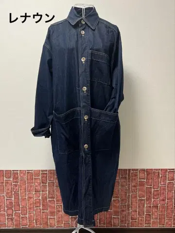 레나운 루즈핏 다크 데님 롱 자켓 원피스