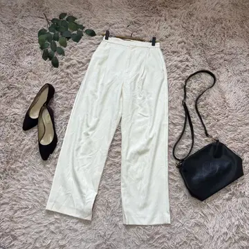 6670 마이카&딜 턱 와이드 팬츠 [ 36 ] 아이보리/사이드 라인