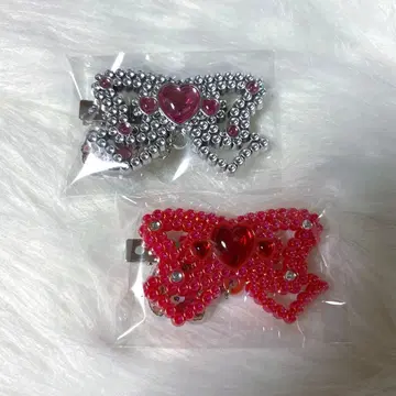 헬로키티 시크릿 헤어 클립 갸루 고양이 산리오 키티 2세트