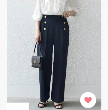 SHIPS any: 울 라이크 프론트 버튼 롱 팬츠