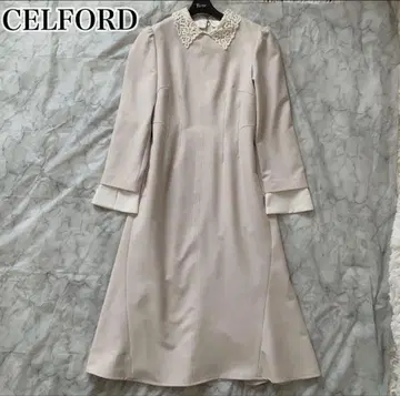 셀포드 카라 부착 롱 원피스 레이스 옷깃 레이어드